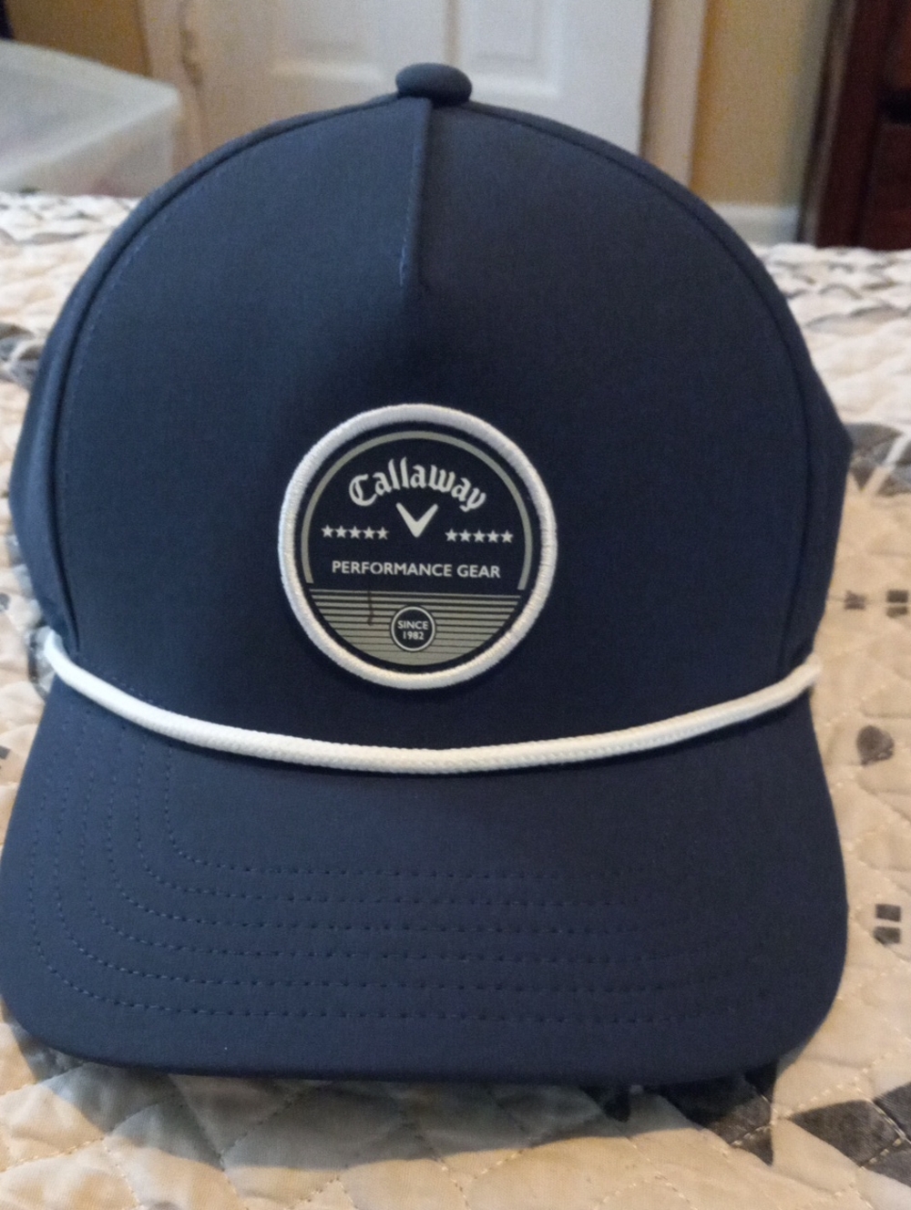 Callaway Navy Hat with White Rope Trim and Logo Patch